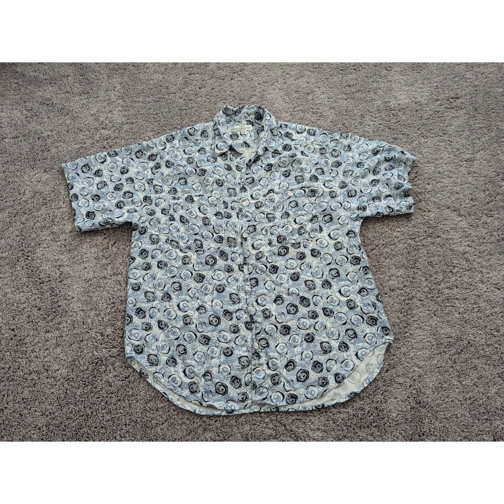 Vintage‎ GUESS by Georges Marciano Button Up Shirt Mens Small Blue Made in USA